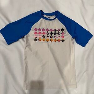 Kids Youth Boys Swim Rash Guard with Blue Sleeves Old Navy size 14-16